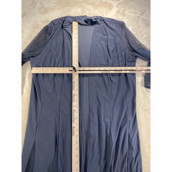 R & M Richards Dress Barn NWT Blue Duster Shear Sleeves Size 14 - Picture 5 of 11